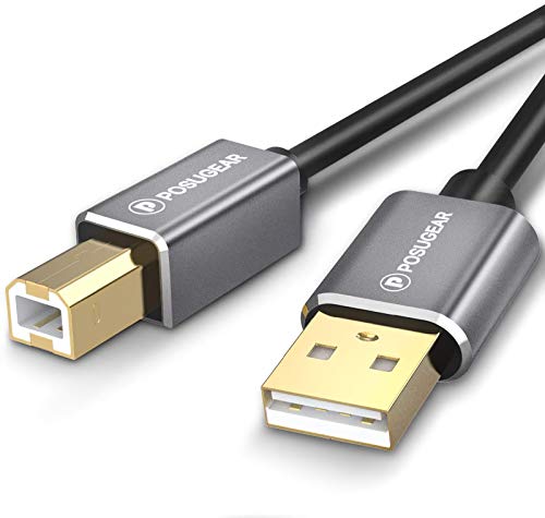 POSUGEAR [2M] Cable para Lmpresora 2 Meters, Cable USB 2.0 de Tipo A Macho a Tipo B Macho Conector para Escáner, Fotografía Digital y Otros Dispositivos(2M)