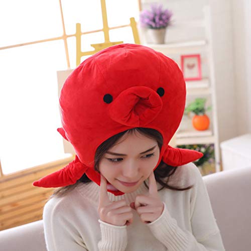 QIANGU Hood Hat, Cute Octopus Sea Animal Hat Plush Stuffed Toy Headwear Cap Cosplay Party Props