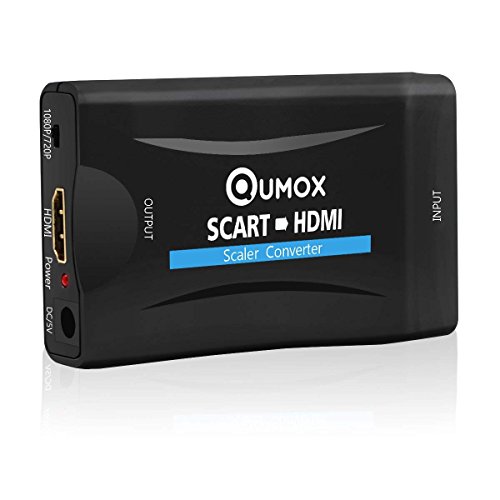 QUMOX 1080P Scart al Adaptador de Audio y Vídeo HDMI MHL convertidor para TV de Alta Definición de DVD Sky Box