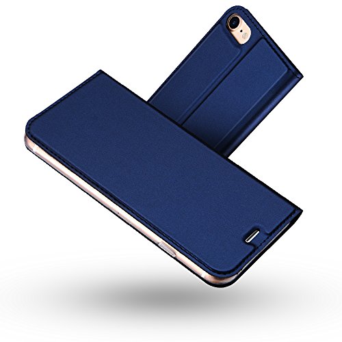 Radoo Funda iPhone 8,Funda iPhone 7, Slim Case de Estilo Billetera Carcasa Libro de Cuero,PU Leather con TPU Silicona Case Interna Suave [Cierre Magnético] para iPhone iPhone 7 / iPhone 8(Azul)