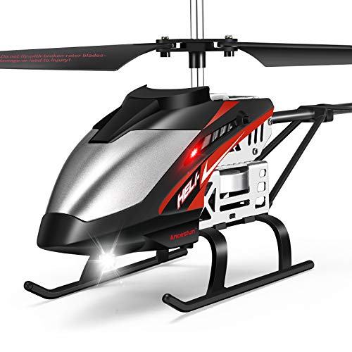 RC Helicóptero, Mini Helicóptero de Aleación con Control Remoto con Giroscopio y Luces LED de 3.5 Canales, Avión Interior y Exterior para Ventiladores de Avión, Juguete de Regalo para Niños niñas