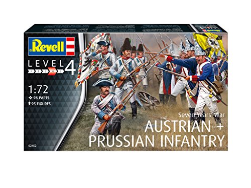 Revell 02452 – Maqueta de Figuras Seven Years War (Austrian & Prussian Infantry) en Escala 1: 72, Niveles 4, orgin Algas fidelidad imitación con Muchos Detalles