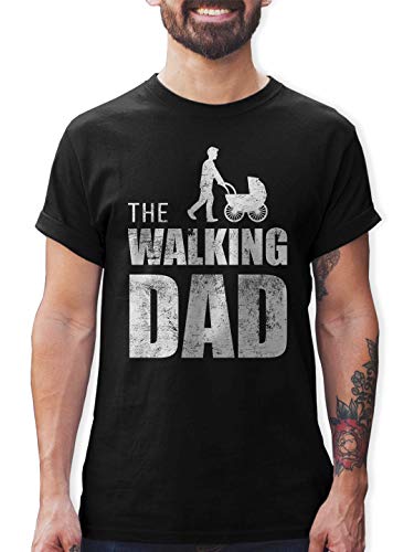 Shirtracer Camisetas Hombre The Walking Dad Regalo de cumpleaños para el Padre (Negro, L)