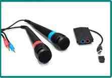 Singstar - Juego de 2 micrófonos inalámbricos para Sony Playstation 2 y conversor USB