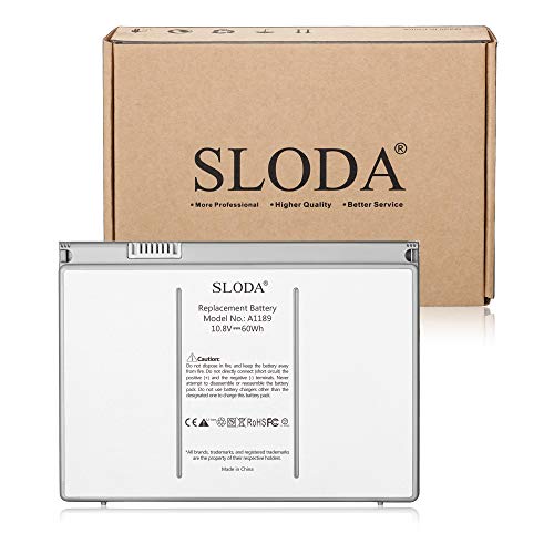 SLODA - Batería de Repuesto con Cuerpo de Aluminio para Laptop Apple Macbook Pro 17” Version 2008, Serie A1189 – A1151, Li-Polymer 10.8V 5600mAh