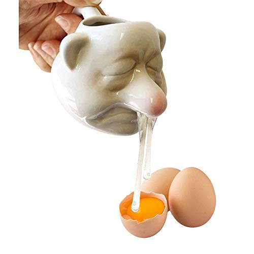 Snot Dwarf Egg White Separator,Egg Yolk Separator,Funny Dwarf Ceramic Egg Separator,Snot Nose Egg Separator