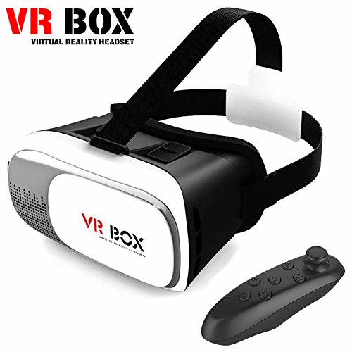 Sonic Audio® VR Box 2.0 – Gafas de realidad virtual 3D, cascos/auriculares/gafas para iPhone/Samsung/Smartphones, incluye mando Bluetooth 3.0 para juegos