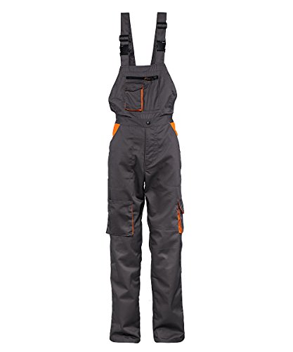 Stenso Desman® - Pantalones con Peto de Trabajo para Hombre - Gris/Naranja - 52