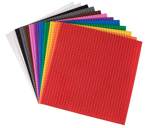 Strictly Briks Rainbow - Pack de 12 Bases apilables para Construir - Compatible con Todas Las Grandes Marcas - 25,4 x 25,4 cm