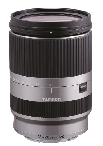Tamron B011S AF 18-200 mm F/3,5-6.3 - Objetivo para Sony/Canon (distancia focal 18-200mm, apertura f/3.5-6,3, estabilizador óptico, macro, diámetro: 62mm) plateado