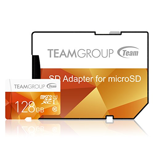 Team Group Micro SD 2 GB con Adaptador SD Tarjeta de Memoria 128 GB Class 10 UHS-I Amarillo