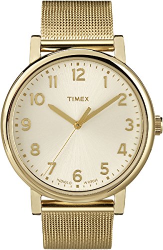 Timex T2N597D7 - Reloj de Cuarzo Unisex, Correa de Silicona, Color Oro