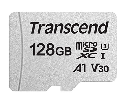 Transcend Usd300S Tarjeta Microsd de 128Gb, Clase 10,, V30, A1, Hasta 95 Mbs de Lectura