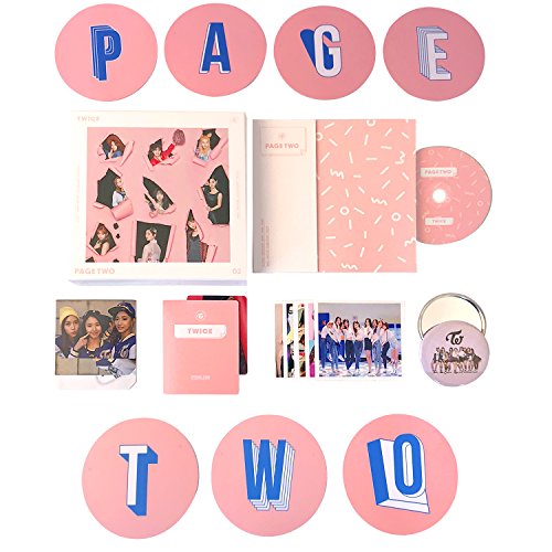 TWICE 2nd Mini Album - PAGE TWO [ Pink Ver. ] CD + Photobook + Garland + Lenticular Card + Photocard + FREE GIFT / K-pop Sealed