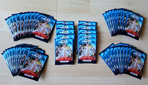 Unbekannt Starwars Kaufland - Juego de 100 cartas coleccionables de Star Wars, también con purpurina, 50 paquetes con 2 tarjetas de 2019, Star Wars La saga el ascenso Skywalkers