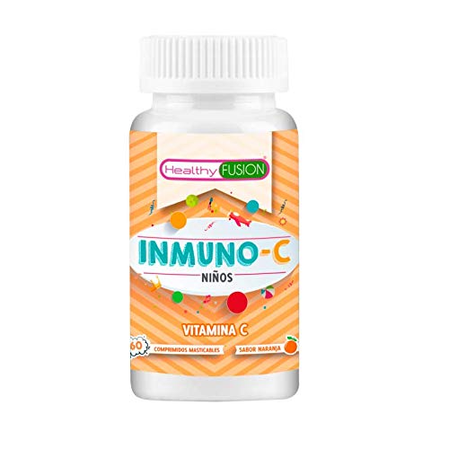 Vitamina C Pura para niños | Mantiene las defensas fuertes, cuida el sistema inmunológico y protege la piel | Deliciosos comprimidos masticables sabor a naranja | 60 unidades