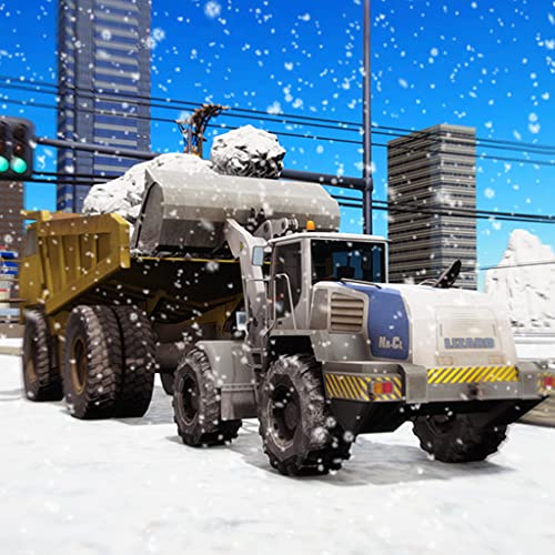 Winter Snow Excavator Town Cleaning & Car Rescue Simulator : Heavy Snow Dumper Truck Driver Free Simulator Game 3d