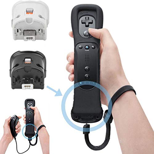 Xinapy Mando a distancia Motion Plus Negro Sensor Controller Adaptador y Funda de Silicona Compatible con Nintendo Wii