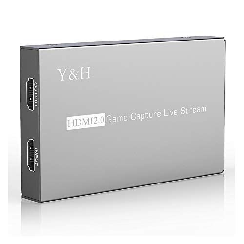 Y&H HDMI Game Capture Card 4K 60fps HD HDR USB 3.0 Video Passthrough Record in 1080P 60fps con Gamepad Audio Record, Live Video Streaming Compatible con PS3/PS4/Xbox One 360/Wii U