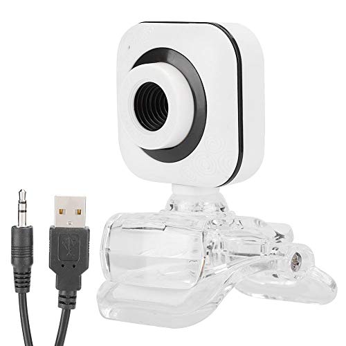 Yosoo Health Gear Webcam Accesorio para PC 480P Blanco con Clip Transparente, Micrófono Incorporado Cámara para computadora, Cámara sin Unidad