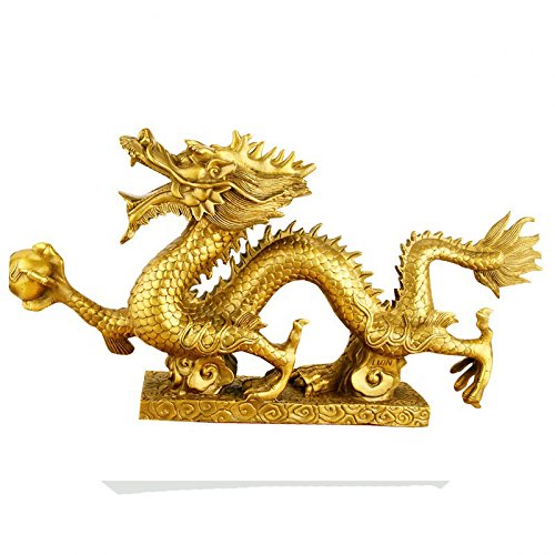YUNHAO estatuilla de dragón chino de latón estatua decoración