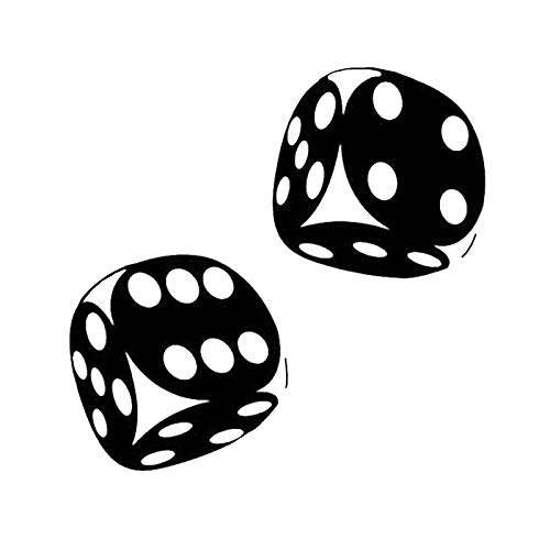 ZCZWQ 13.4 * 13cm Etiquetas engomadas Divertidas del Coche Dados de póquer del Casino Decorativa gráficos de Vinilo/Negro de Plata (Farbname : Black)