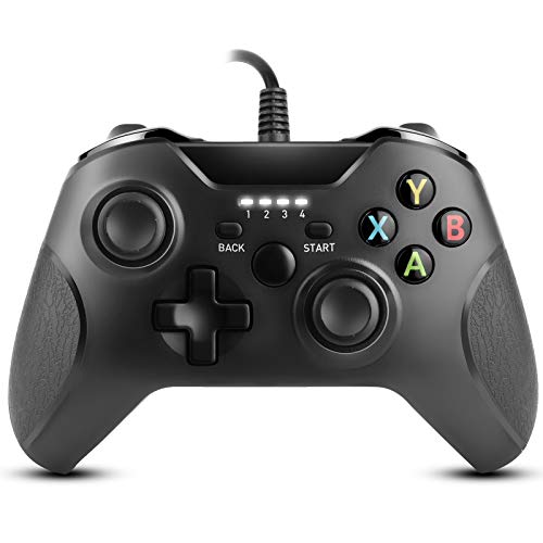 Zexrow Controlador con cable para Xbox One, controlador con cable mejorado para Xbox One con conector estéreo de 3,5 mm, compatible con Microsoft Xbox One/X/S/Elite Windows 7/8/10