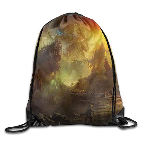 ZHIZIQIU s Watercolor Dark World Drawstring Bags Portable Backpack Pocket Bag Travel Sport Gym Bag Yoga Runner Daypack -