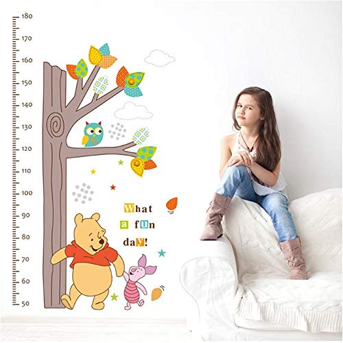 zzlfn3lv Cuadro de Crecimiento de la medición de la Altura de los niños Árbol Winnie The Pooh Owl Wall Stickers Parlor Kids Dormitorio Decoración del hogar Mural Decal