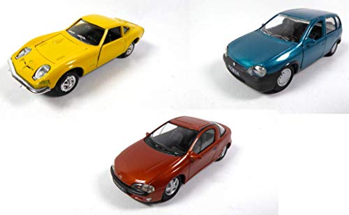 - Lote de 3 Autos 1/43: Opel GT + Corsa + TIGRA Modelos Schuco Gama (OP: 15 + 16 + 17)