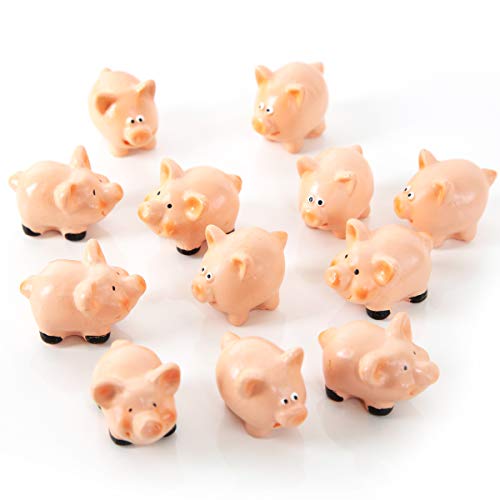 12 pequeños cerdos de la suerte, rosa, rojo, rosa, 4,5 cm, amuleto de la suerte, minicerdos de Nochevieja, Año Nuevo, símbolo de la suerte, regalo de give-away decoración