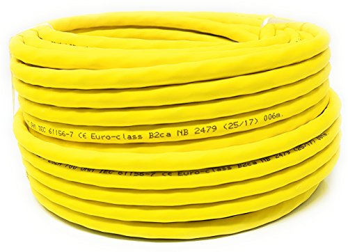 25M Cat 7A+ (Cat 8) Cable LAN de Red Ethernet Reel - Drum 1500 MHz 4 Pares Alta Velocidad Libre de halógeno Cobre Super Fast - PoE-PoE+ Amarillo