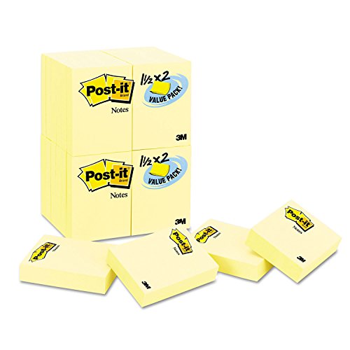3M Company - Post-It Notes Value Pack Canary Yellow 1.5x2" - 24 Pads