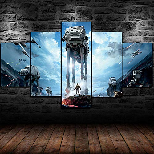 45Tdfc 5 Unidades Pictures Star Wars AT-AT Walker Battlefront Painting Home Decor Modern Wall Art Canvas HD Prints Frame Modular Poster