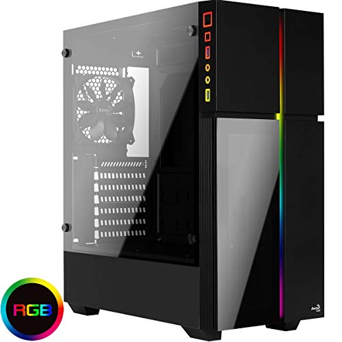 Aerocool PLAYAXL, Caja PC ATX RGB, Cristal Templado+Panel Frontal, Negro