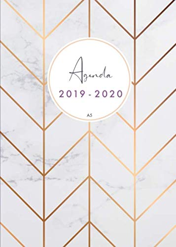 Agenda 2019-2020 a5: Organiza tu día - Agenda semanal - julio 2019 a diciembre 2020 - español  - diseño de mármol