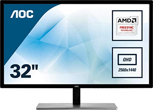 AOC Q3279VWF - Monitor para PC Desktop (80 cm (31.5"), 2560 x 1440 Pixeles, Quad HD, LED, 5 ms, Negro, Plata)