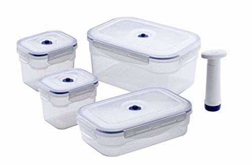 Aspifresh Transparent ACC926 Flavia-Juego de recipientes rectangulares para Alimentos (3,5 L, 1,4 L, 750 ml, 4 Unidades), Polypropylene, No Applicable