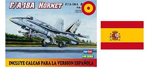 Avión F-18 Hornet 1:48 con Calcas Españolas, Hobby Boss 80320