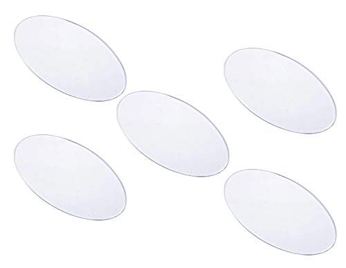 Base ovalada de plástico transparente (poliestireno) - 10cm X 6cm X 0.2cm - Ideal para soporte de maquetas, figuras, manualidades, etc.… (10x6, 5 unidades))