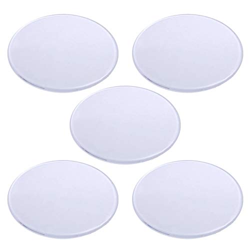 Base redonda de plástico transparente (poliestireno) - 7cm de diámetro - 5 unidades - Ideal para soporte de maquetas, figuras, manualidades, etc. (7x7)