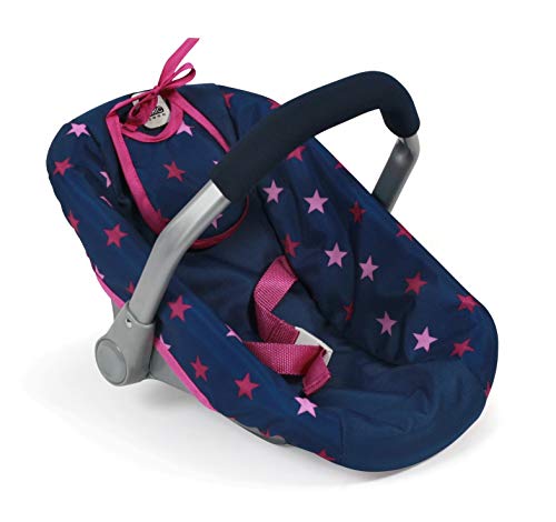 Bayer Chic 2000 708 72 - Asiento de coche para muñecas de bebé, diseño de estrellas, color azul marino y rosa