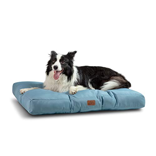 Bedsure Camas para Perros Grandes Impermeable - Colchón Perro para Verano Lavable y Suave, L 91x68x10 cm, Azul Grisáseo