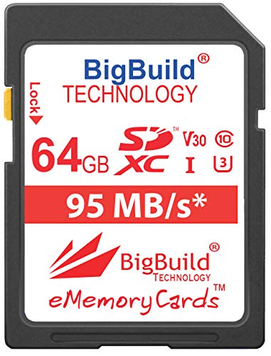 BigBuild Technology Tarjeta de memoria UHS-I U3 de 64 GB de 95 MB/s para cámara Sony Alpha 68, 68K, A5000, A5100, A68, A7, A7II, A7R III, A7S, A9, A99 II