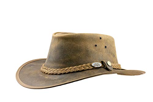 Black Jungle Bulat Sombrero de Piel, Sombrero del Oeste de Australia, Sombrero de Vaquero Bronceado (Bronceado, L)