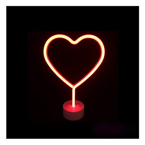BLINXS Luz de neón LED con forma de corazón en color rojo luminoso, decoración clásica de neón, para fiestas, bares, discotecas o gastronomía, cumpleaños o como luz de ambiente.