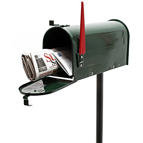 Buzón correo US Mail diseño americano verde pie apoyo soporte pedestal cartas vintage retro metal