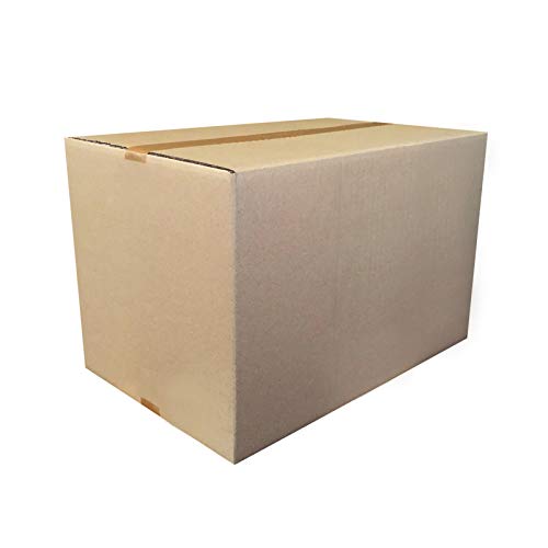 Cajeando | Pack de 10 Cajas de Cartón de Canal Doble | Tamaño 70 x 22 x 33,5 cm | Color Marrón | Mudanza y Almacenaje | Fabricadas en España