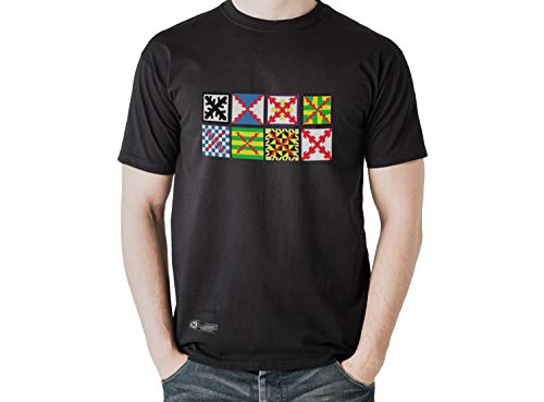 Camiseta de España Banderas Tercios Españoles (XXL, Negro)