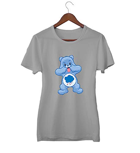 Care Bears Character Blue Grumpy Bear_KK015712 Shirt T-Shirt Tshirt para Mujeres Gift For Her Present Birthday Christmas - Women's - Medium - Grey